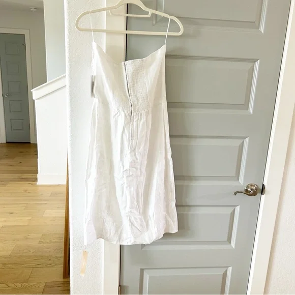 NWT Reformation Prescott Linen Button Front Midi Dress White - Picture 4 of 4